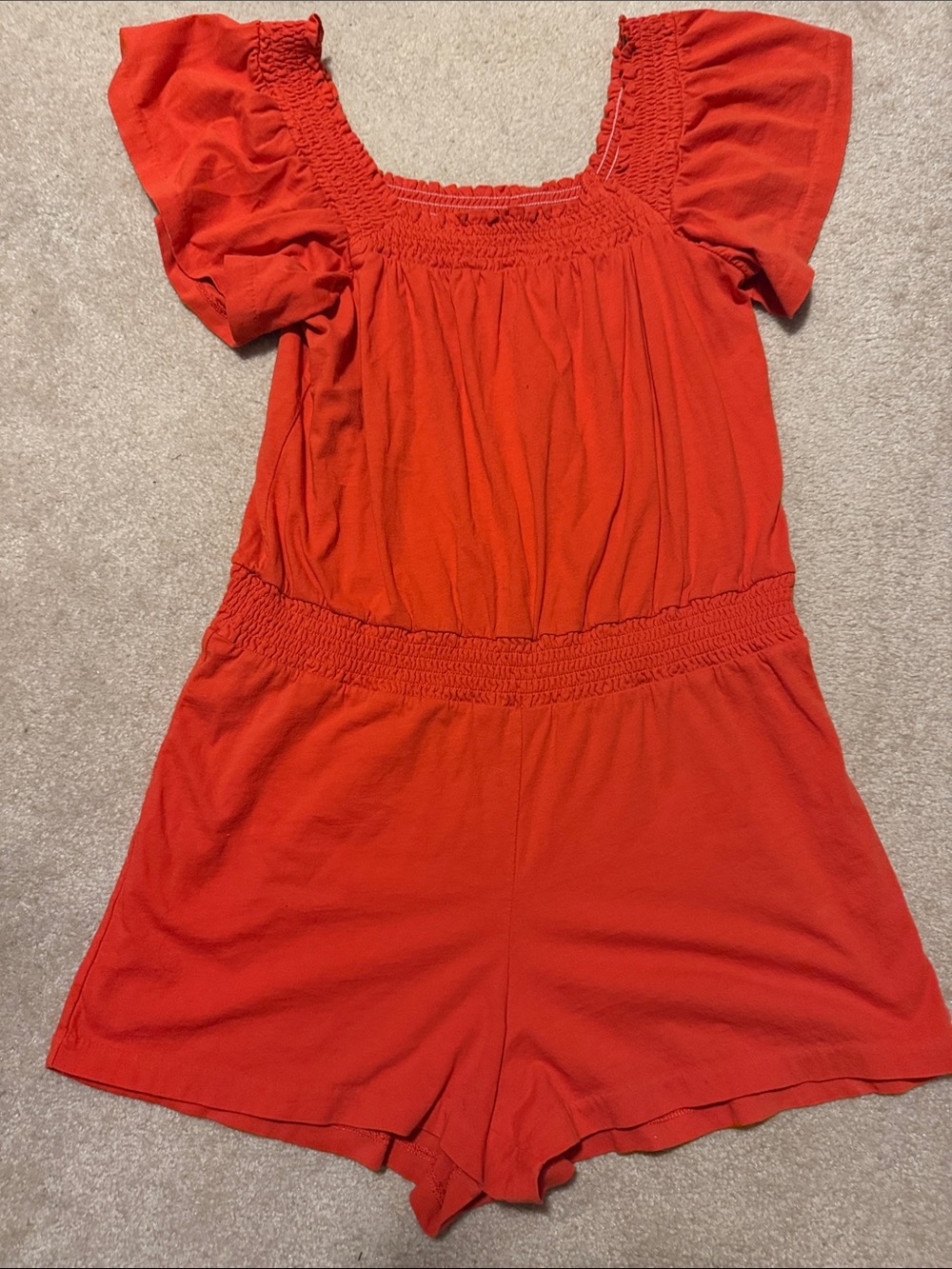 J. Crew Smocked-Neck Romper